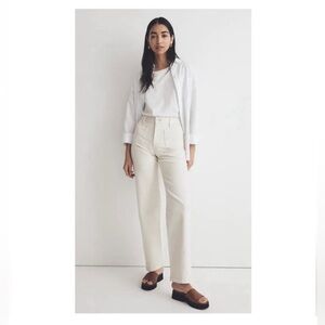 Cream/White Madewell High Waist Wide Leg Jean, Patch Pocket edition